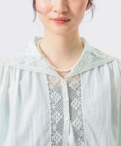 BEAMS BOY（ビームスボーイ）の「ヴィンテージ レース ブラウス（シャツ/ブラウス・レディース・ミント/ブラック/オフホワイト・ONE SIZE）」の21枚目の写真