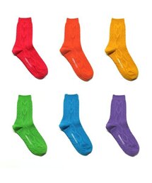 YARNWORKS（ヤーンワークス）の「WORK8V Cable Knit Socks Vivid Pack - 6 Colors（ソックス/靴下・メンズ）」