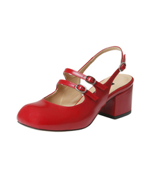 e.g) lou mary jane sling back-red 5cm