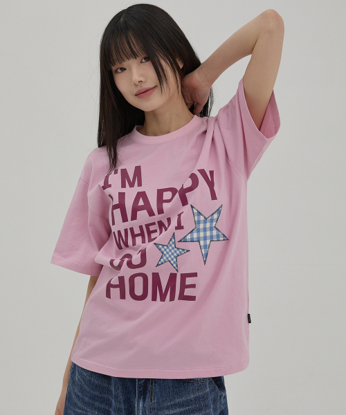 WaiKei(ワイケイ)の「I am HAPPY 半袖Tシャツ ピンク(Tシャツ/カットソー・レディース・その他・1/2/0)」の3枚目の写真