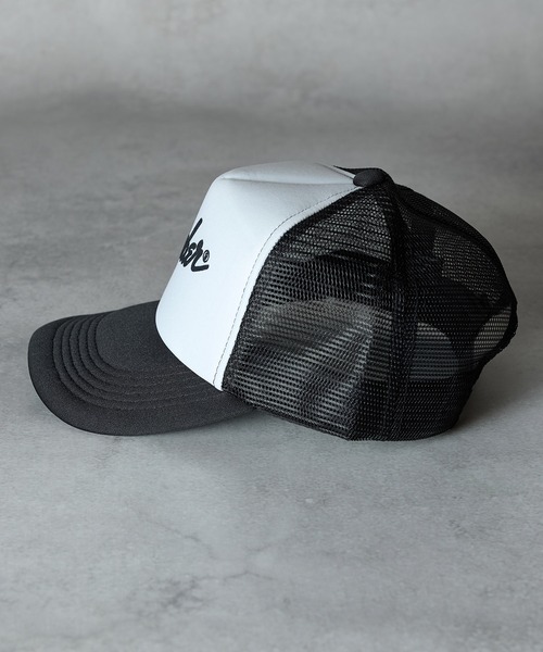 NUMBER (N)INE（ナンバーナイン）の「Number⑨ PRINTED MESH CAP / ナンバーナイン ロゴプリント メッシュキャップ（キャップ・メンズ・ブラック/ホワイト×ブラック・FREE）」の4枚目の写真