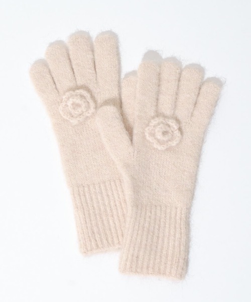 flower(フラワー)の「フラッフィーローズグローブ(手袋・レディース・アイボリー/ピンク/アッシュグレー・FREE)」の13枚目の写真