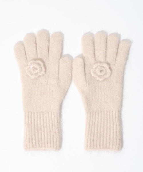 flower(フラワー)の「フラッフィーローズグローブ(手袋・レディース・アイボリー/ピンク/アッシュグレー・FREE)」の14枚目の写真