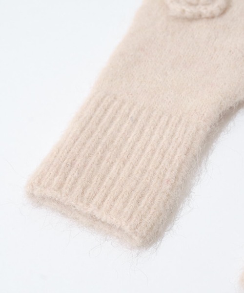 flower(フラワー)の「フラッフィーローズグローブ(手袋・レディース・アイボリー/ピンク/アッシュグレー・FREE)」の16枚目の写真