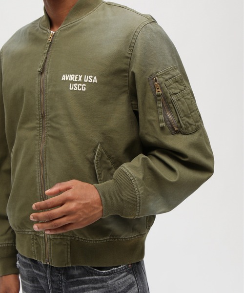AVIREX（アヴィレックス）の「COTTON LIGHT MA-1 "U.S.COAST GUARD" / コットン ライト エムエーワン ユーエス コーストガード / AVIREX / アヴィレックス（MA-1・メンズ・オリーブ/ブラック/ブラウン・XX-LARGE/X-LARGE/MEDIUM/LARGE）」の4枚目の写真