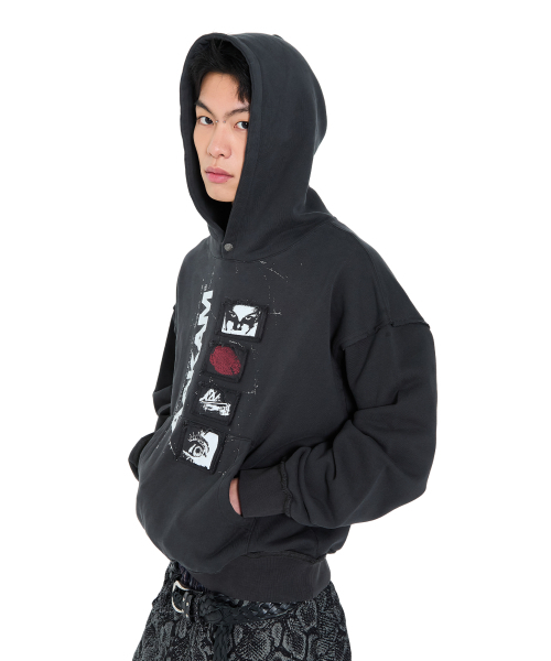 AAKAM（アーカム）の「Buttoned Patch Hoodie (Black)（パーカー・レディース・その他・1/2）」の13枚目の写真