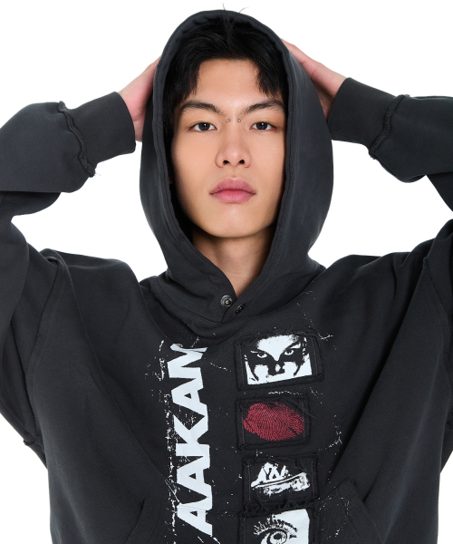 AAKAM（アーカム）の「Buttoned Patch Hoodie (Black)（パーカー・レディース・その他・1/2）」の14枚目の写真