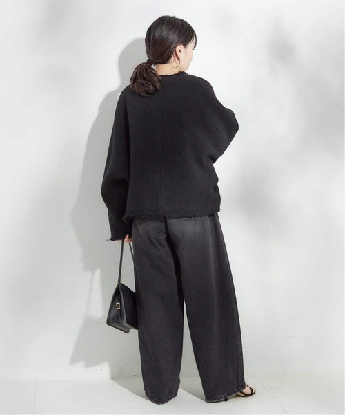 journal standard L'essage（ジャーナルスタンダードレサージュ）の「《追加4》【SP】GIOLICATWEED ドルマンジャケット（ノーカラージャケット・レディース・ブラック系その他/ブラック・FREE）」の8枚目の写真