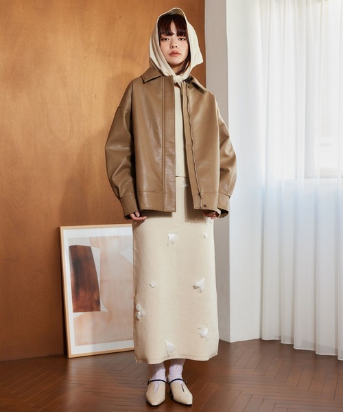 mysty woman(ミスティウーマン)の「アソートフェイクレザーブルゾン 641528(ブルゾン・レディース・モカ/ブラック/ブラウン系その他・FREE)」の22枚目の写真