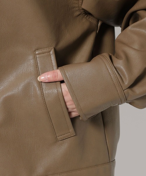 mysty woman(ミスティウーマン)の「アソートフェイクレザーブルゾン 641528(ブルゾン・レディース・モカ/ブラック/ブラウン系その他・FREE)」の15枚目の写真