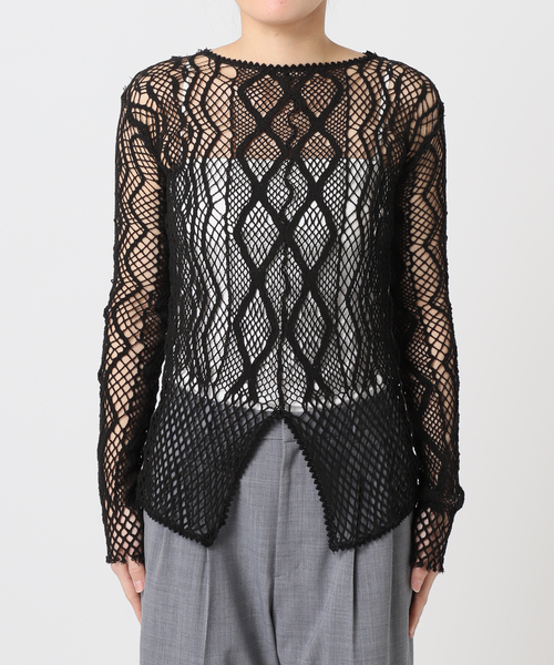 CITYSHOP(シティーショップ)の「《追加》EUCHRONIA 別注 LACE LONG SLEEVE 2:カットソー(Tシャツ/カットソー・レディース・ブラック/ホワイト・FREE)」の8枚目の写真