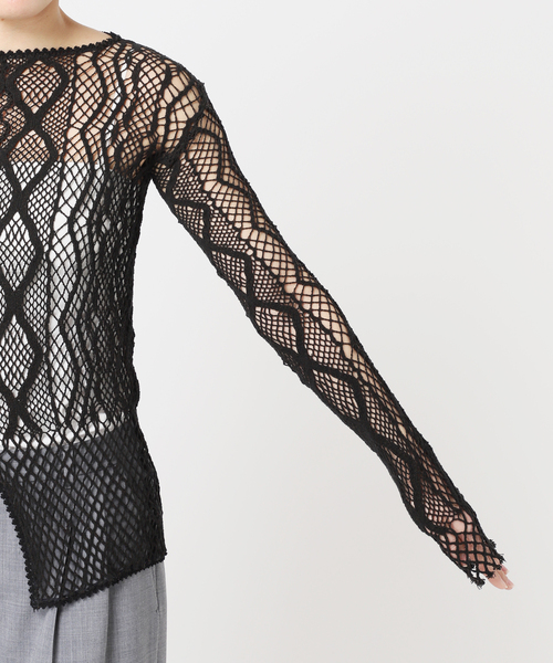 CITYSHOP(シティーショップ)の「《追加》EUCHRONIA 別注 LACE LONG SLEEVE 2:カットソー(Tシャツ/カットソー・レディース・ブラック/ホワイト・FREE)」の12枚目の写真