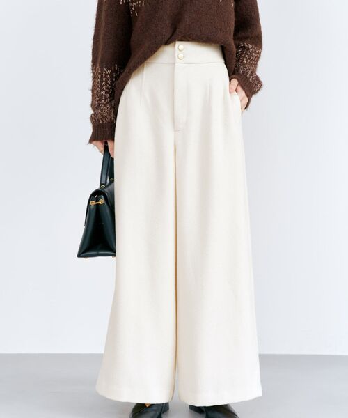 ゴールドボタンツイードワイドパンツ 【低身長・小柄女性】（その他