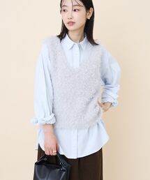 テープヤーンニットベスト