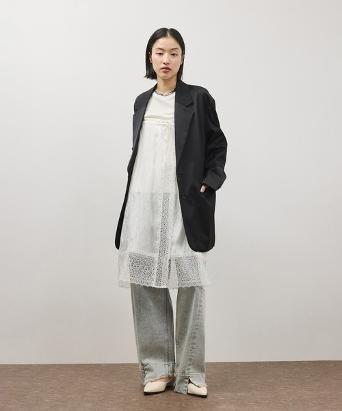 ADAM ET ROPE'（アダムエロペ）の「【サステナブル】レースワンピーススカート（スカート・レディース・ブラック/ホワイト・FREE）」の15枚目の写真