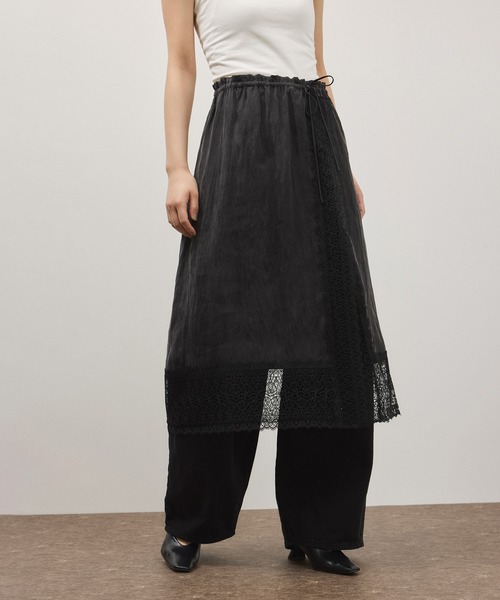 ADAM ET ROPE'（アダムエロペ）の「【サステナブル】レースワンピーススカート（スカート・レディース・ブラック/ホワイト・FREE）」の18枚目の写真