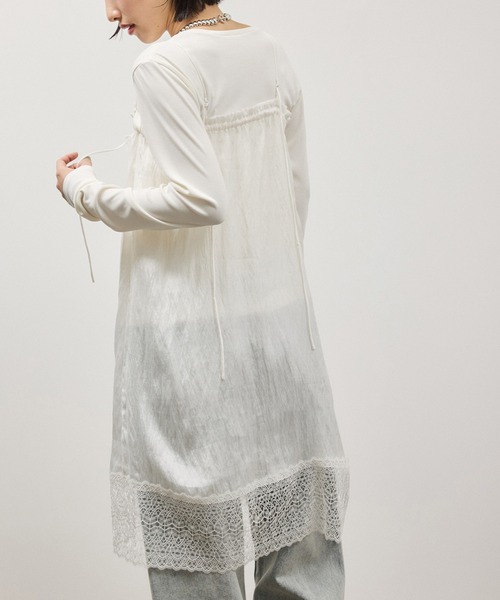 ADAM ET ROPE'（アダムエロペ）の「【サステナブル】レースワンピーススカート（スカート・レディース・ブラック/ホワイト・FREE）」の22枚目の写真