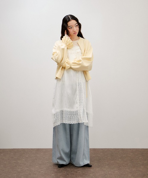 ADAM ET ROPE'（アダムエロペ）の「【サステナブル】レースワンピーススカート（スカート・レディース・ブラック/ホワイト・FREE）」の4枚目の写真