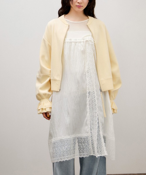 ADAM ET ROPE'（アダムエロペ）の「【サステナブル】レースワンピーススカート（スカート・レディース・ブラック/ホワイト・FREE）」の6枚目の写真