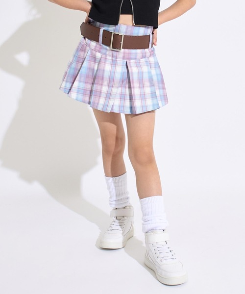ANAP kids(アナップキッズ)の「ベルト 付 プリーツ スカート(スカート・キッズ・ラベンダー/ブルー系その他/ブラック/ピンク/パープル/ライトブルー・120/130/110)」の7枚目の写真