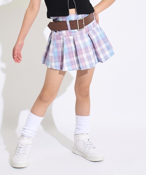 ANAP kids(アナップキッズ)の「ベルト 付 プリーツ スカート(スカート・キッズ・ラベンダー/ブルー系その他/ブラック/ピンク/パープル/ライトブルー・120/130/110)」の8枚目の写真