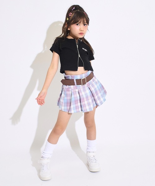 ANAP kids(アナップキッズ)の「ベルト 付 プリーツ スカート(スカート・キッズ・ラベンダー/ブルー系その他/ブラック/ピンク/パープル/ライトブルー・120/130/110)」の10枚目の写真