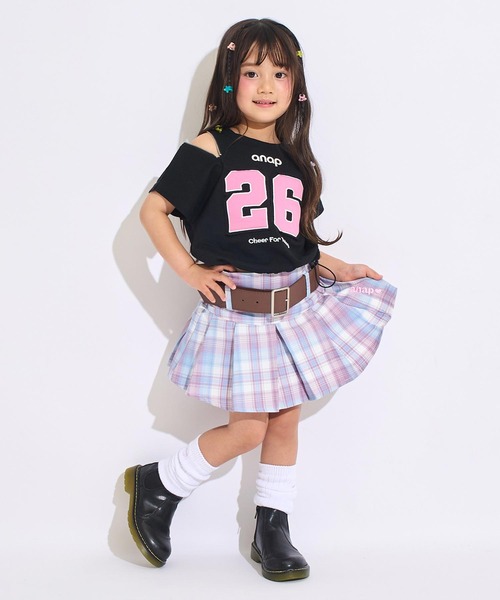 ANAP kids(アナップキッズ)の「ベルト 付 プリーツ スカート(スカート・キッズ・ラベンダー/ブルー系その他/ブラック/ピンク/パープル/ライトブルー・120/130/110)」の13枚目の写真