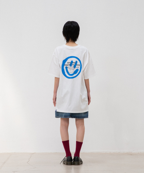 ISTKUNST(イストクンスト)の「LOGO&SMILEY TEE_WHITE(IK2DMMT500A)(Tシャツ/カットソー・レディース・その他・S/M/L/XL)」の4枚目の写真