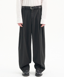 TRIP LE SENS | カスタムピンタックカーブドワイドスラックス_ブラック(スラックス)
