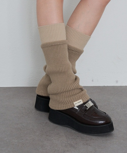 RAY CASSIN（レイカズン）の「配色レッグウォーマー（レッグウォーマー・レディース・グレー系その他2/ブラック系その他2/ライトベージュ・FREE）」の3枚目の写真