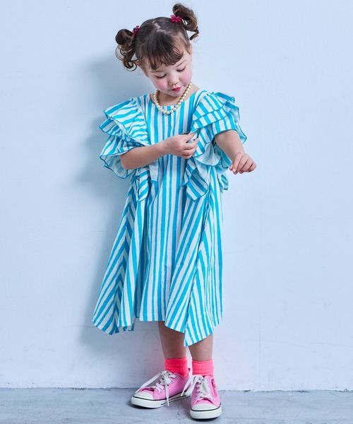 Life Support Products（ライフサポートプロダクツ）の「【COTTON from U.S.A】フリルショルダーワンピース（ワンピース・キッズ・レッド系その他/ライトブルー/ピンク系その他/ホワイト系その他・100/90/120/110/150/140/130）」の7枚目の写真