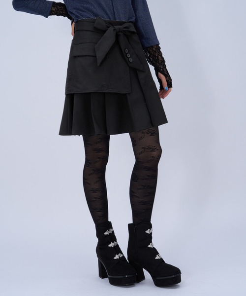 HARE（ハレ）の「Flowerシシュウミニスカート(HARE)（スカート・レディース・ライトブルー/ピンク/ブラック・FREE）」の11枚目の写真