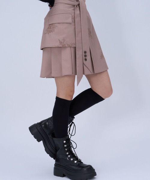 HARE（ハレ）の「Flowerシシュウミニスカート(HARE)（スカート・レディース・ライトブルー/ピンク/ブラック・FREE）」の14枚目の写真