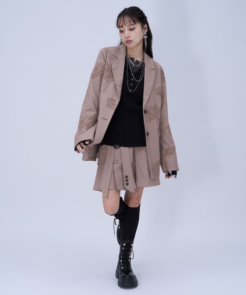 HARE（ハレ）の「Flowerシシュウミニスカート(HARE)（スカート・レディース・ライトブルー/ピンク/ブラック・FREE）」の6枚目の写真