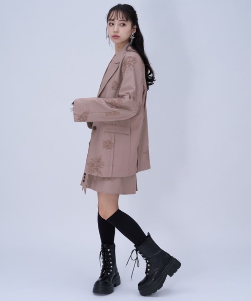 HARE（ハレ）の「Flowerシシュウミニスカート(HARE)（スカート・レディース・ライトブルー/ピンク/ブラック・FREE）」の7枚目の写真