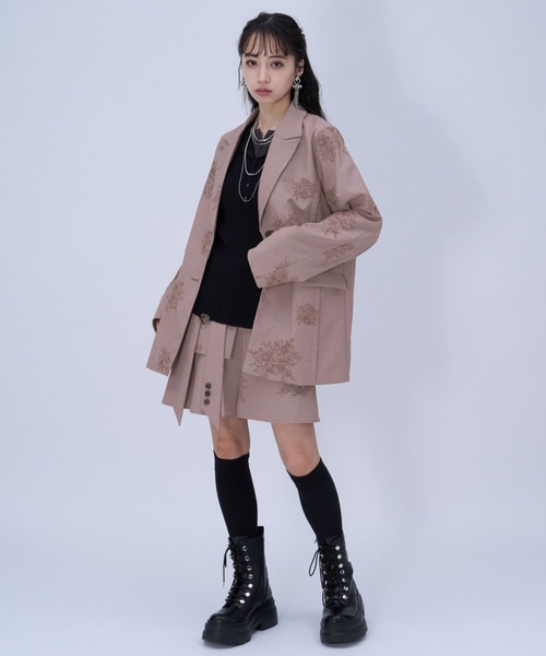 HARE（ハレ）の「Flowerシシュウミニスカート(HARE)（スカート・レディース・ライトブルー/ピンク/ブラック・FREE）」の8枚目の写真