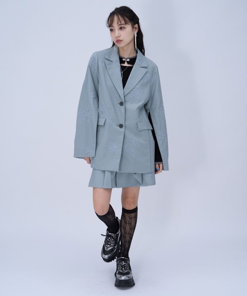 HARE（ハレ）の「Flowerシシュウミニスカート(HARE)（スカート・レディース・ライトブルー/ピンク/ブラック・FREE）」の10枚目の写真