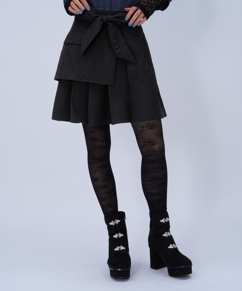 HARE（ハレ）の「Flowerシシュウミニスカート(HARE)（スカート・レディース・ライトブルー/ピンク/ブラック・FREE）」の12枚目の写真