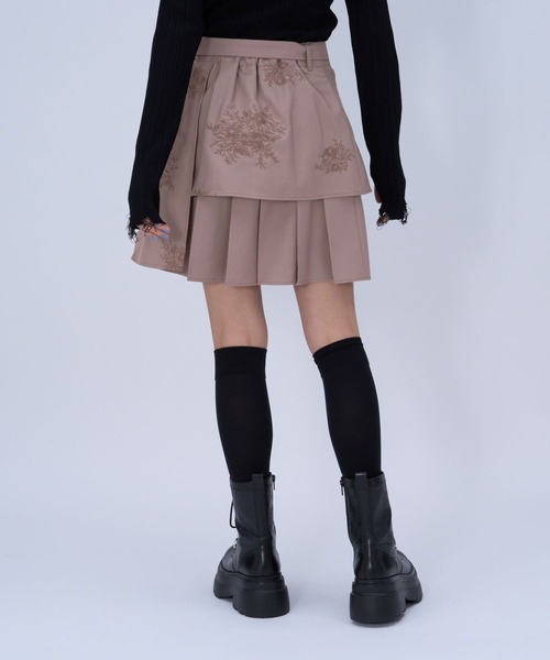 HARE（ハレ）の「Flowerシシュウミニスカート(HARE)（スカート・レディース・ライトブルー/ピンク/ブラック・FREE）」の13枚目の写真