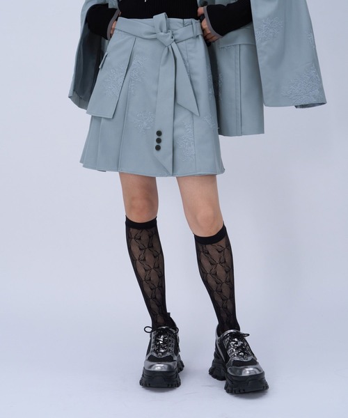 HARE（ハレ）の「Flowerシシュウミニスカート(HARE)（スカート・レディース・ライトブルー/ピンク/ブラック・FREE）」の17枚目の写真