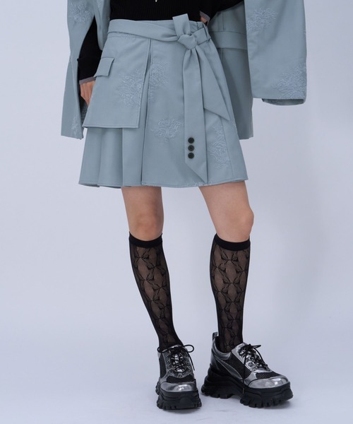 HARE（ハレ）の「Flowerシシュウミニスカート(HARE)（スカート・レディース・ライトブルー/ピンク/ブラック・FREE）」の18枚目の写真