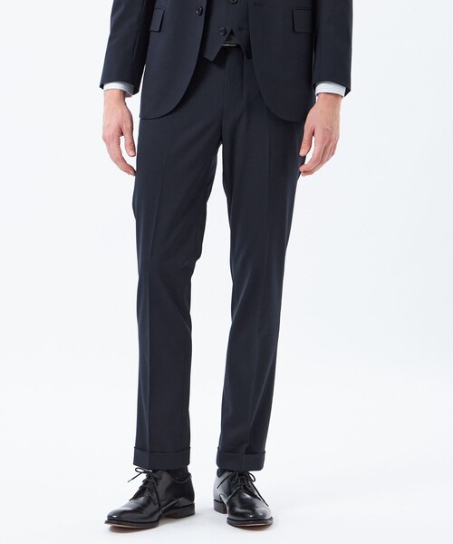 MACKINTOSH PHILOSOPHY（ﾏｯｷﾝﾄｯｼｭ ﾌｨﾛｿﾌｨｰ）の「トロッター トラウザーズ ＃109 ウール混ストレッチトロピカル（スラックス・メンズ・ブラック/ダークネイビー・42/40/38）」の2枚目の写真