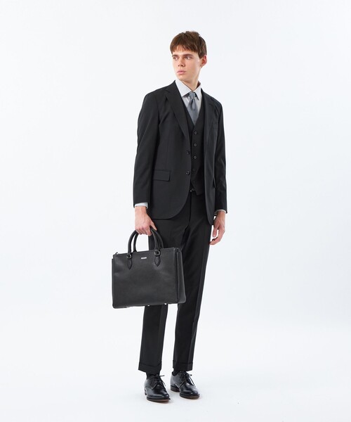 MACKINTOSH PHILOSOPHY（ﾏｯｷﾝﾄｯｼｭ ﾌｨﾛｿﾌｨｰ）の「トロッター トラウザーズ ＃109 ウール混ストレッチトロピカル（スラックス・メンズ・ブラック/ダークネイビー・42/40/38）」の5枚目の写真