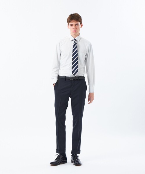 MACKINTOSH PHILOSOPHY（ﾏｯｷﾝﾄｯｼｭ ﾌｨﾛｿﾌｨｰ）の「トロッター トラウザーズ ＃109 ウール混ストレッチトロピカル（スラックス・メンズ・ブラック/ダークネイビー・42/40/38）」の8枚目の写真