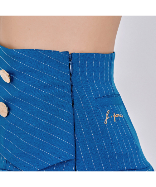 J.JANE（ジェイジェーン）の「ダブルボタンストライプキュロットパンツ(ブルー)（スカート・レディース・その他・S/M/XS）」の4枚目の写真
