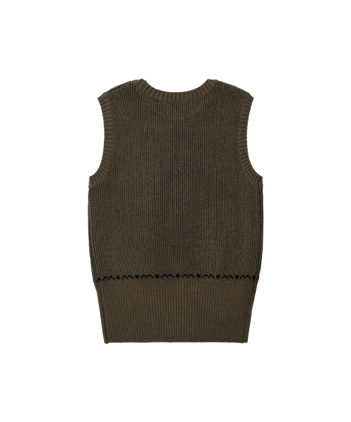 WELLBEING EXPRESS(ウェルビーイングエクスプレス)の「Jacquard Knit Vest Brown(ベスト・レディース・その他・ONE SIZE)」の2枚目の写真