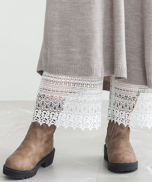 n'OrLABEL（ノアールレーベル）の「『裾レースペチパンツ』（その他パンツ・レディース・アイボリー/ブラック・1/2）」の4枚目の写真