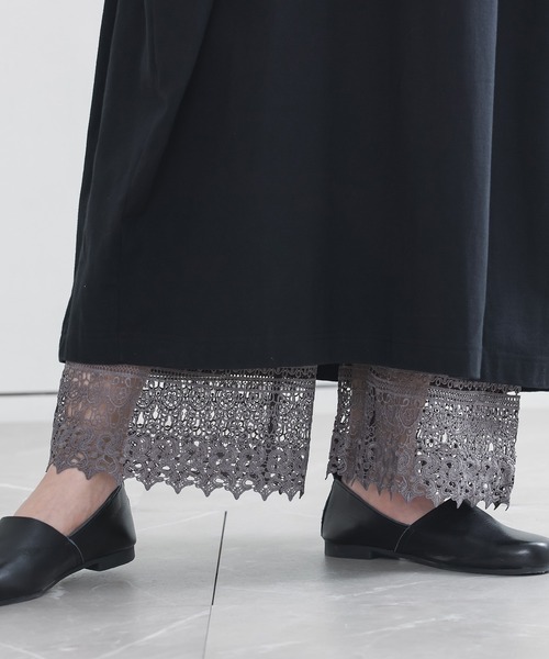 n'OrLABEL（ノアールレーベル）の「『裾レースペチパンツ』（その他パンツ・レディース・アイボリー/ブラック・1/2）」の10枚目の写真