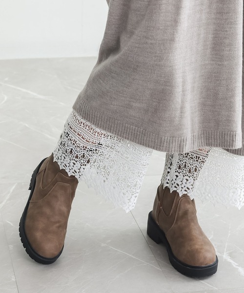 n'OrLABEL（ノアールレーベル）の「『裾レースペチパンツ』（その他パンツ・レディース・アイボリー/ブラック・1/2）」の5枚目の写真