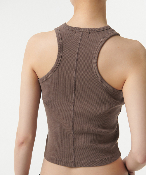 MUSINSA STANDARD WOMAN（ムシンサスタンダードウーマン）の「ウィメンズリブドピグメントレーサーバックタンクトップ[ブラウン]（Tシャツ/カットソー・レディース・その他・LARGE/MEDIUM/SMALL/X-SMALL）」の6枚目の写真